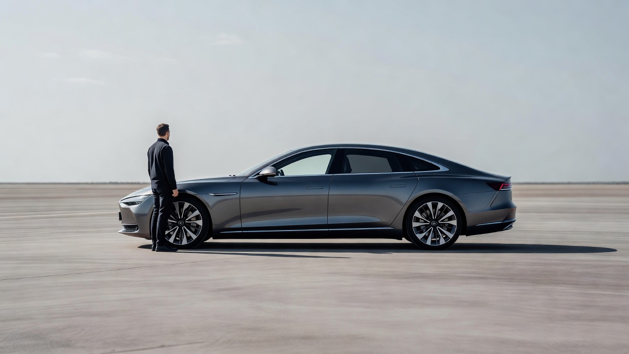 Sports car in profile, representing scale and manufacturing quality comparison