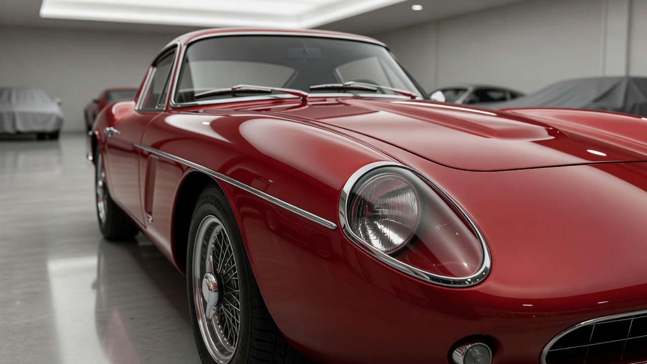 Red car detail under dramatic light, representing limited editions and resale value